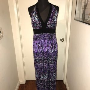 Vintage floral halter long dress